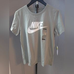 NWT Nike The Nike Tee Womens Soft Sage Green Logo T-Shirt Size S